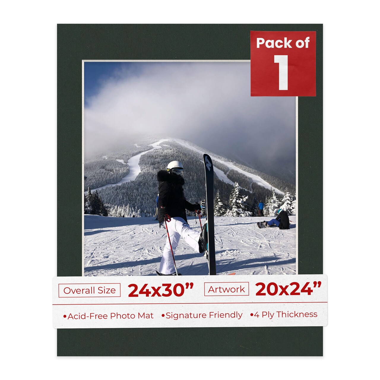 Textured Black Mat Board for 24x30 Frames - Fits 20x24 Photos